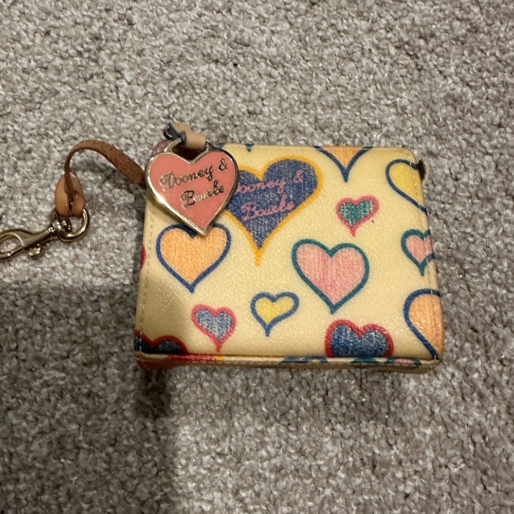 Dooney & Bourke Heart Pattern Wallet - Cream with Multicolor Accents